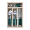 Laguiole By Andre Verdier Debutant 24 Piece Cutlery Set Green 1 Laguiole By Andre Verdier Debutant 24 Piece Cutlery Set Green -Alex Liddy Store ALB AV7024RCBFOR