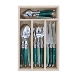 Laguiole By Andre Verdier Debutant 24 Piece Cutlery Set Green