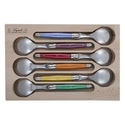 Laguiole By Andre Verdier Debutant Soup Spoon Set Of 6 Multicolour Pearl