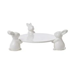 Emporium Ceramic 3 Bunny Plate White -Alex Liddy Store ALB EMDE39 3