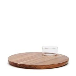 Salt & Pepper Provedore Serving Board With Glass Bowl 35cm