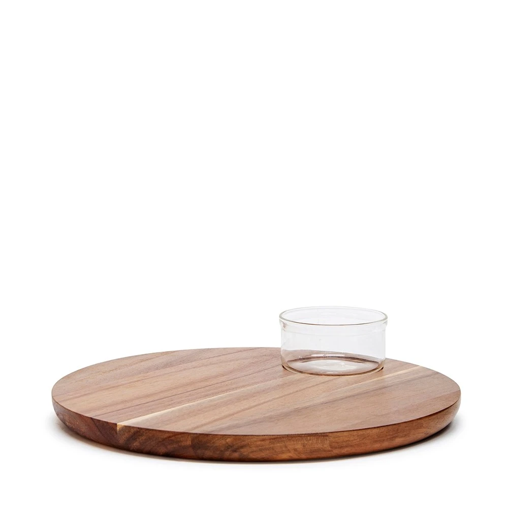 Salt & Pepper Provedore Serving Board With Glass Bowl 35cm 3 Salt & Pepper Provedore Serving Board With Glass Bowl 35cm