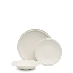 Salt & Pepper Plisset 12 Piece Dinner Set White