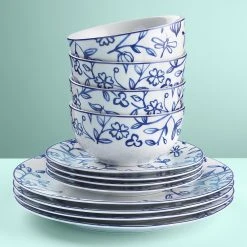 Porto Ginseng 12 Piece Dinner Set Blue -Alex Liddy Store CWM PT4150 3