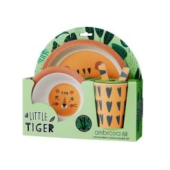 Ambrosia Junior Tiger Bamboo 5 Piece Dinner Set -Alex Liddy Store HIM 1042588 3