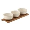 Ladelle Terra 4 Piece Bowl & Tray Set Ecru