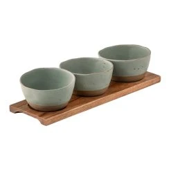 Ladelle Terra 4 Piece Bowl & Tray Set Sage