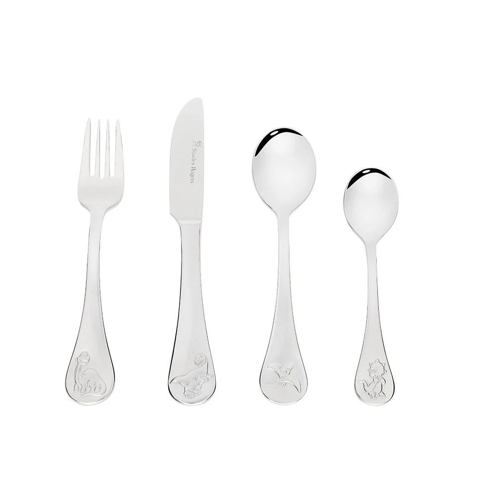 Stanley Rogers Stainless Steel 4 Piece Children's Cutlery Set Dinosaurs 3 Stanley Rogers Stainless Steel 4 Piece Children's Cutlery Set Dinosaurs