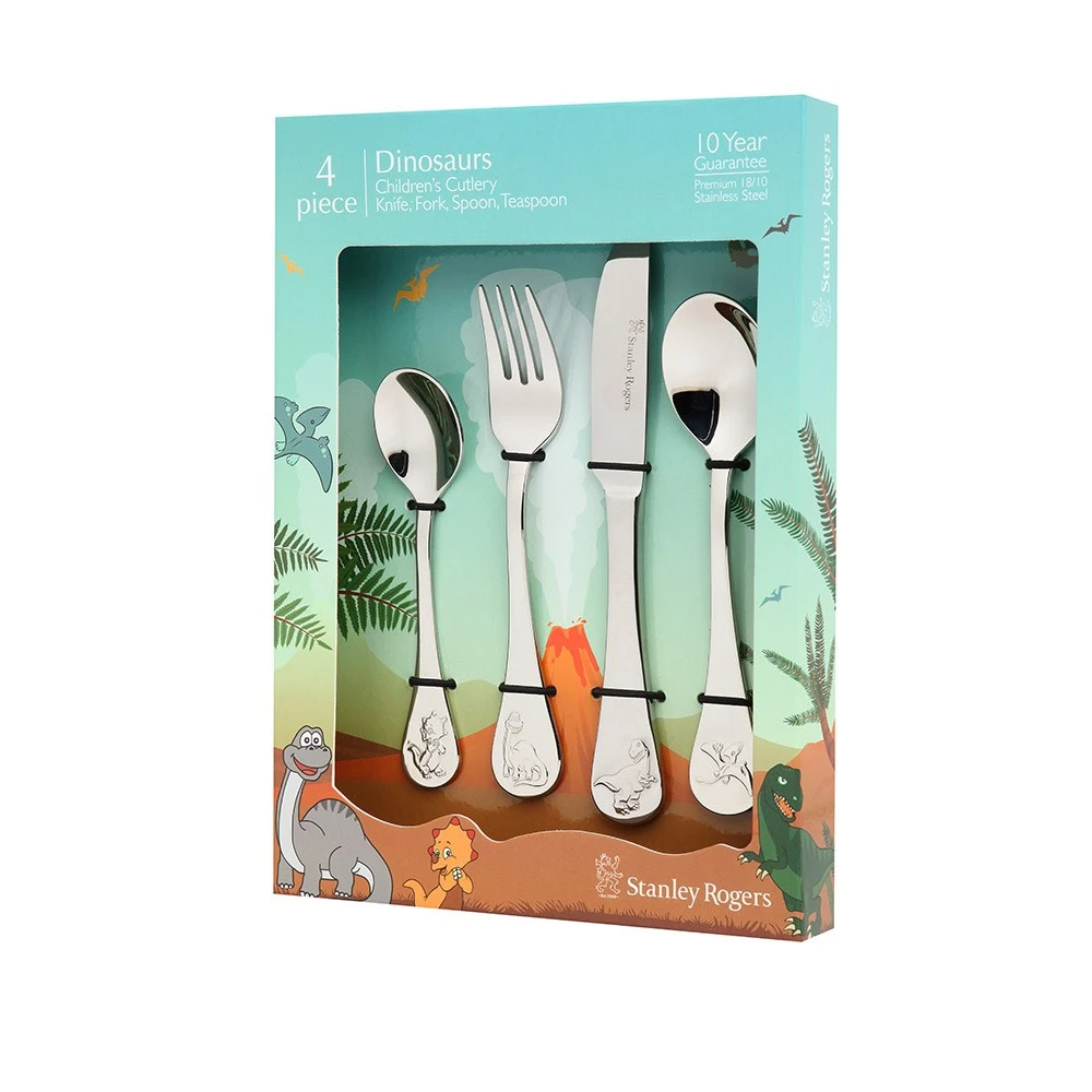 Stanley Rogers Stainless Steel 4 Piece Children's Cutlery Set Dinosaurs 5 Stanley Rogers Stainless Steel 4 Piece Children's Cutlery Set Dinosaurs - Image 3
