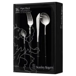 Stanley Rogers Piper 18/10 Stainless Steel 16 Piece Cutlery Set Black 5 Stanley Rogers Piper 18/10 Stainless Steel 16 Piece Cutlery Set Black -Alex Liddy Store MCH 50753 2