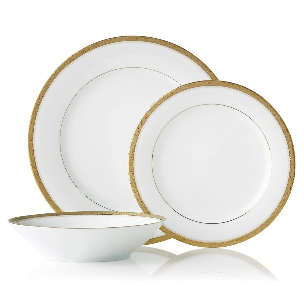 Noritake Charlotta 12 Piece Dinner Set Gold 3 Noritake Charlotta 12 Piece Dinner Set Gold