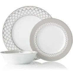 Noritake Eternal Palace 12 Piece Dinner Set Platinum