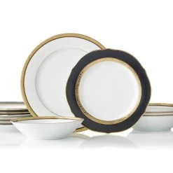 Noritake Regent 12 Piece Dinner Set Gold