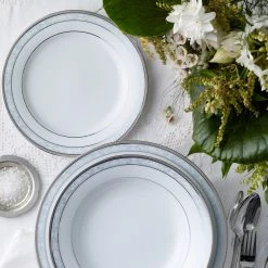 Noritake Hampshire 12 Piece Dinner Set Platinum -Alex Liddy Store NOR 4336 D12 4