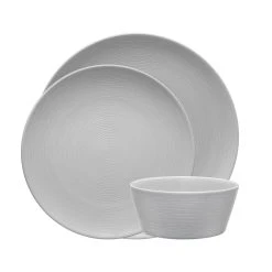 Noritake Grey On Grey Swirl 12 Piece Dinner Setting For 4
