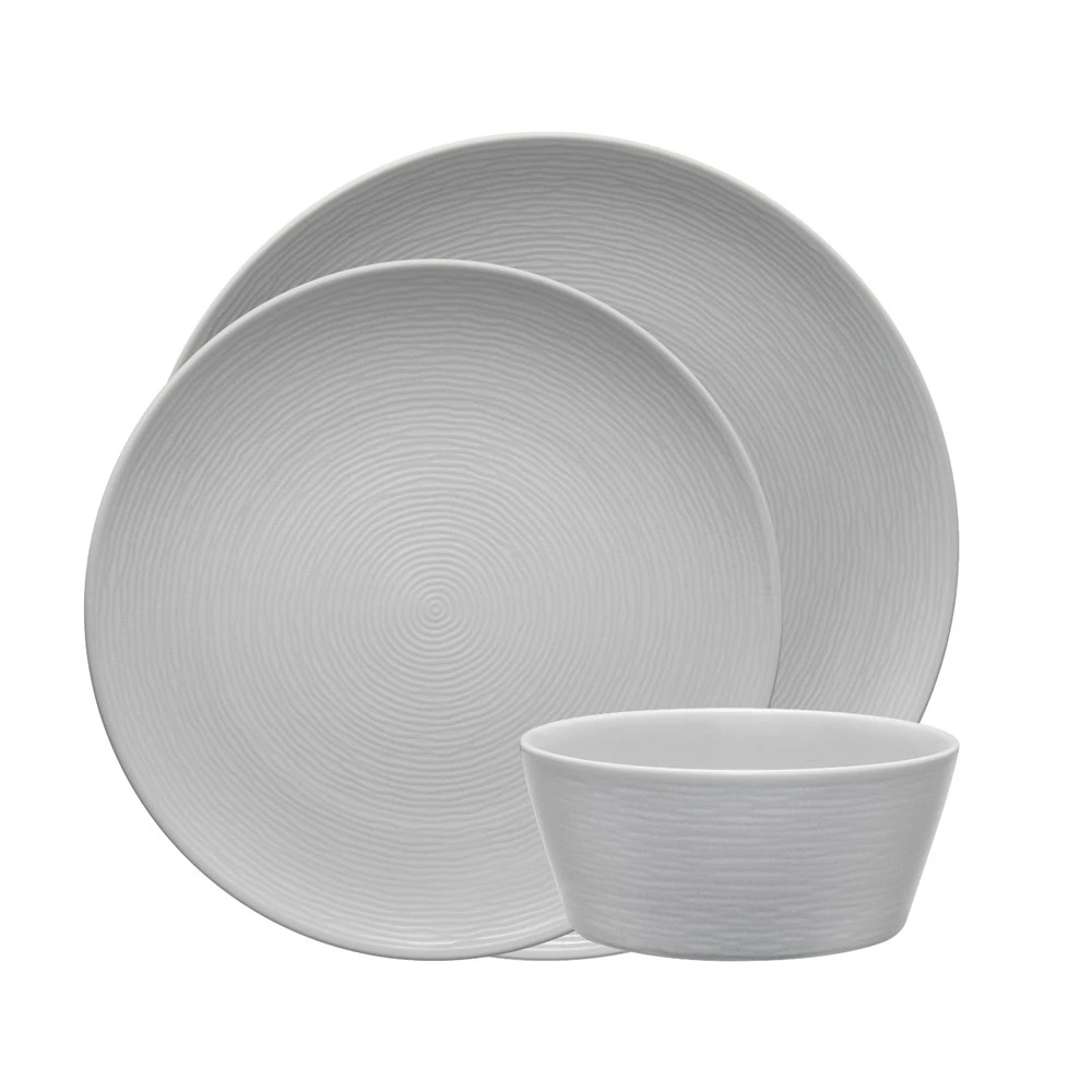 Noritake Grey On Grey Swirl 12 Piece Dinner Setting For 4 3 Noritake Grey On Grey Swirl 12 Piece Dinner Setting For 4