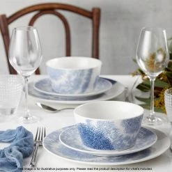 Noritake Aozora Porcelain 12 Piece Dinner Set Blue & White -Alex Liddy Store NOR G012D12 5