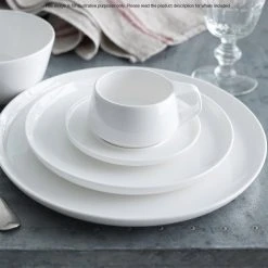 Noritake Marc Newson Fine Bone China 4 Piece Coupe Entrée Plate Set 21cm White -Alex Liddy Store NOR M412 EN04 4