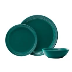 Baccarat Le Connoisseur 12 Piece Stoneware Dinner Set Teal