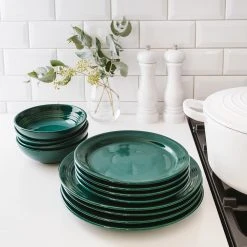 Baccarat Le Connoisseur 12 Piece Stoneware Dinner Set Teal -Alex Liddy Store PCP 1036359 4