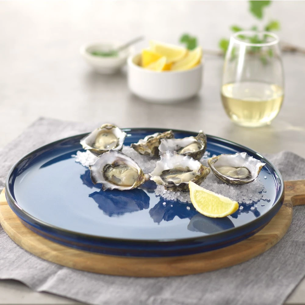Alex Liddy Share Round Stoneware Serving Platter 32cm Blue 4 Alex Liddy Share Round Stoneware Serving Platter 32cm Blue - Image 2
