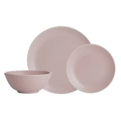 Mason Cash Classic Collection Stoneware 12 Piece Dinner Set Pink