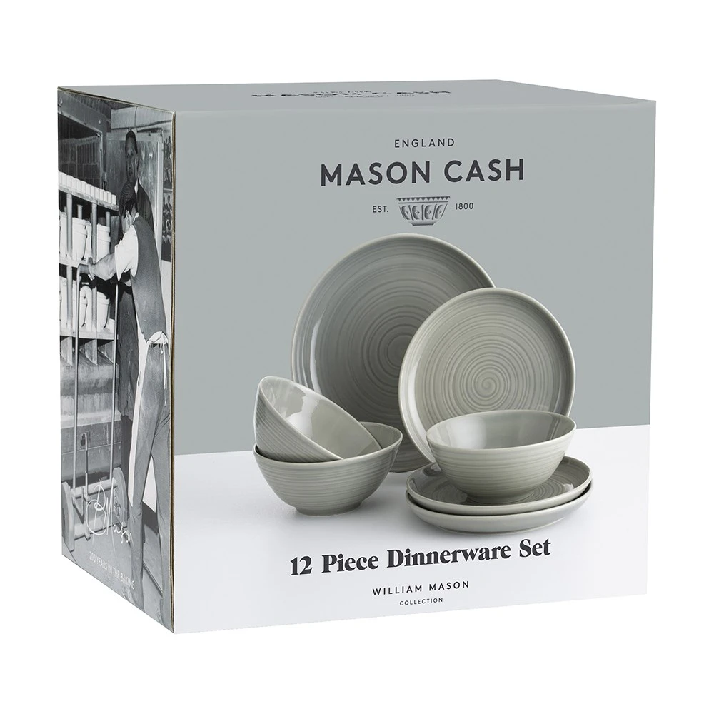 Mason Cash William Mason 12 Piece Dinner Set Grey 4 Mason Cash William Mason 12 Piece Dinner Set Grey - Image 2